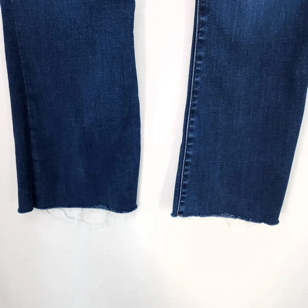 Frame Jeans Le Crop Mini Boot Womens Size 25 Blue Whiskered Cut-off Raw Hem - Picture 13 of 15